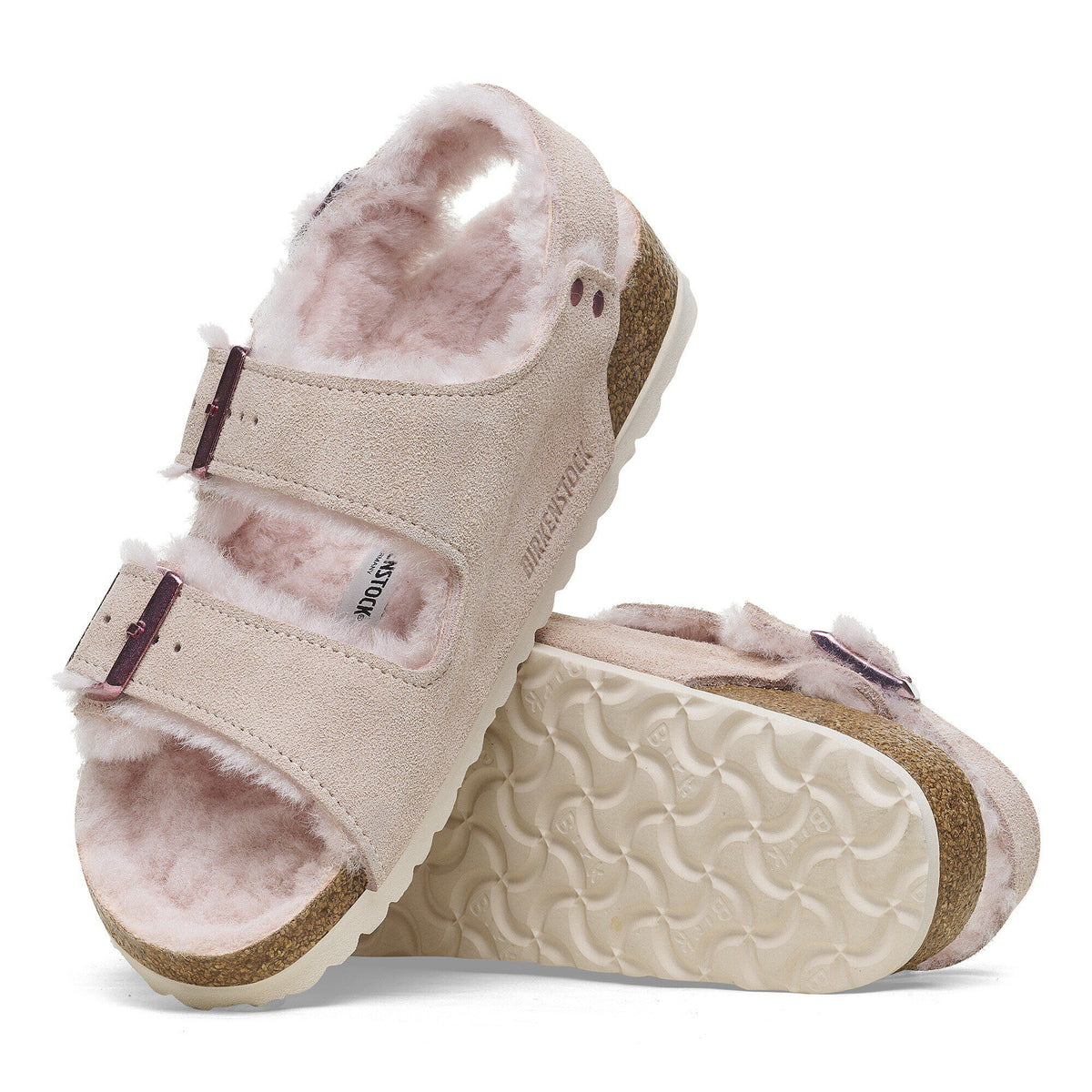 Milano Suede Shearling Suede Leather-Shearling in Color Light Rose | Birkenstock