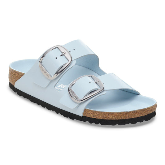 Arizona Big Buckle Natural Leather Patent in Color High Shine Baby Blue | Birkenstock