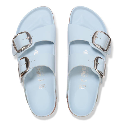 Arizona Big Buckle Natural Leather Patent in Color High Shine Baby Blue | Birkenstock