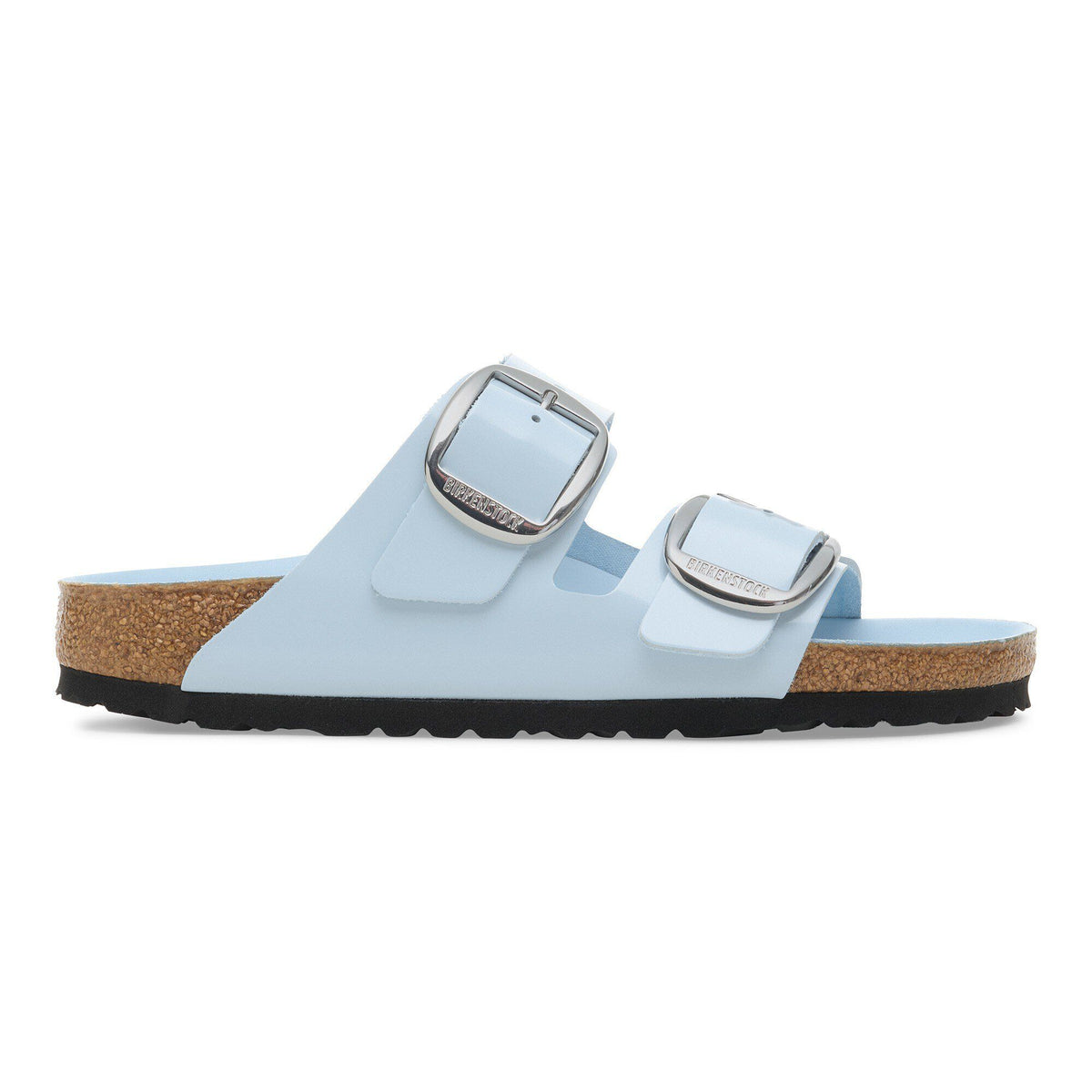 Arizona Big Buckle Natural Leather Patent in Color High Shine Baby Blue | Birkenstock