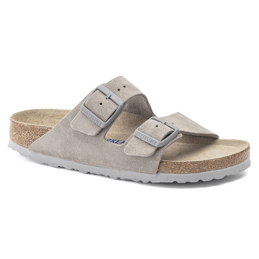 Arizona Soft Footbed Suede Leather in Color Stone Coin | Birkenstock