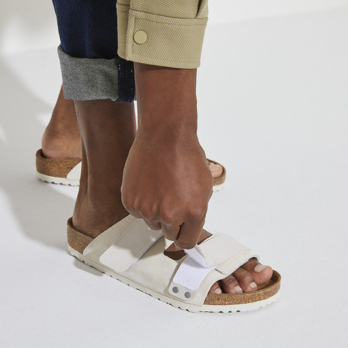 Uji Nubuck-Suede Leather in Color Antique White | Birkenstock