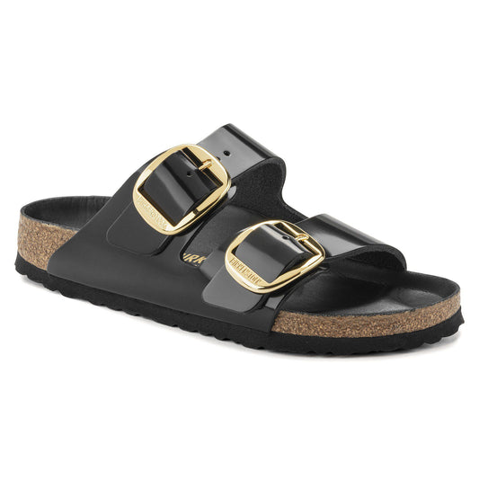 Arizona Big Buckle Natural Leather Patent in Color High Shine Black | Birkenstock