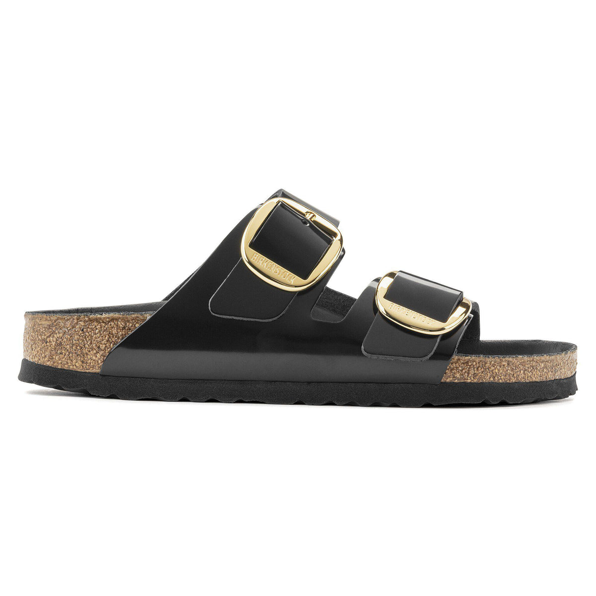Arizona Big Buckle Natural Leather Patent in Color High Shine Black | Birkenstock