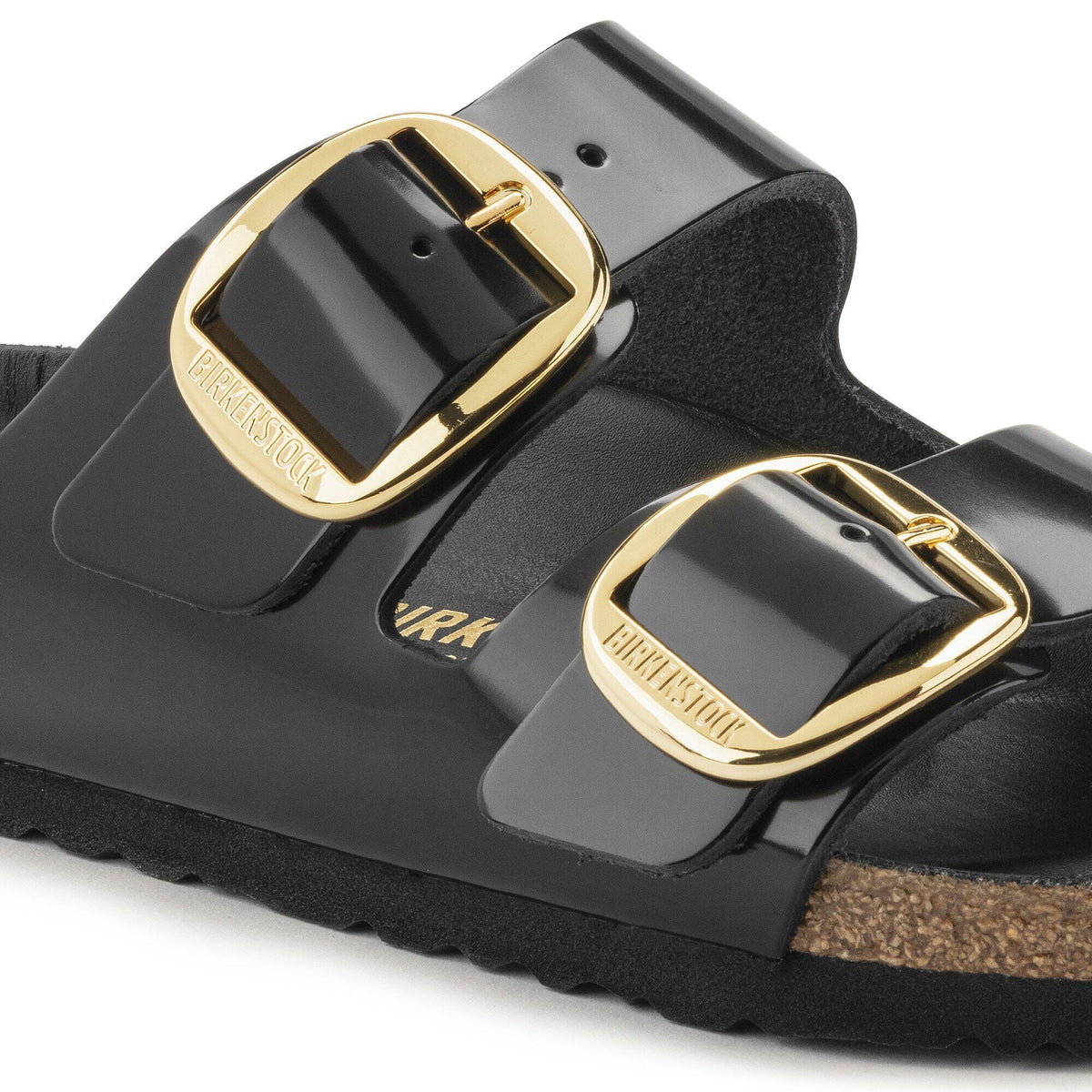 Arizona Big Buckle Natural Leather Patent in Color High Shine Black | Birkenstock