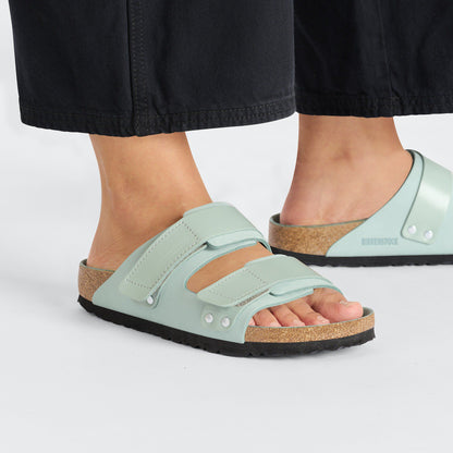 Uji Nubuck Leather in Color Surf Green | Birkenstock