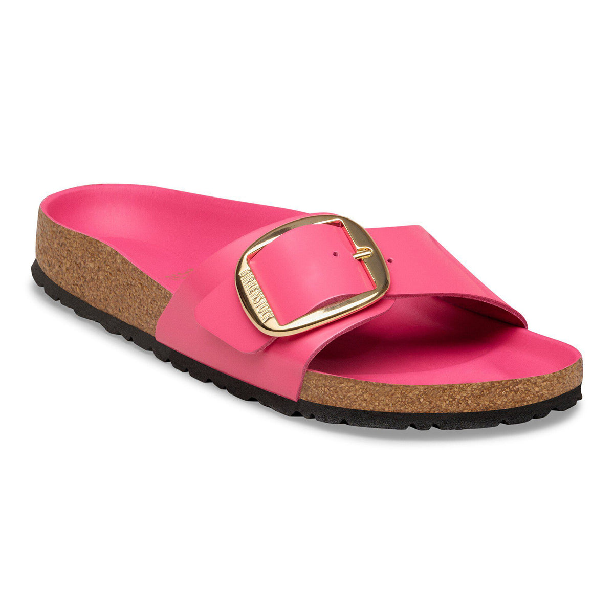 Madrid Big Buckle Natural Leather Patent in Color High-Shine Fuchsia Tulip | Birkenstock