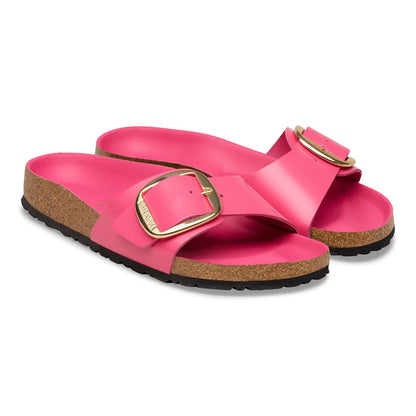 Madrid Big Buckle Natural Leather Patent in Color High-Shine Fuchsia Tulip | Birkenstock