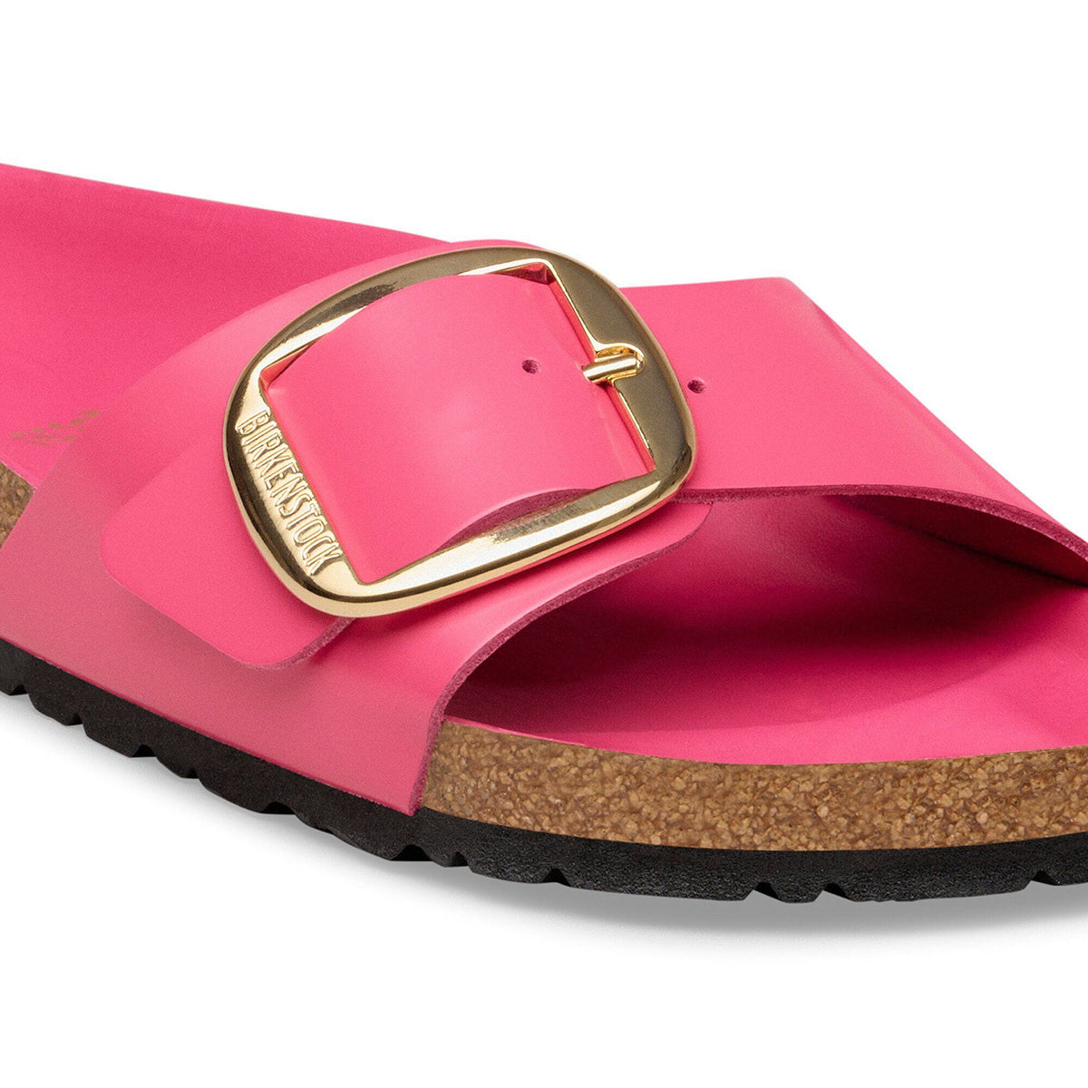 Madrid Big Buckle Natural Leather Patent in Color High-Shine Fuchsia Tulip | Birkenstock