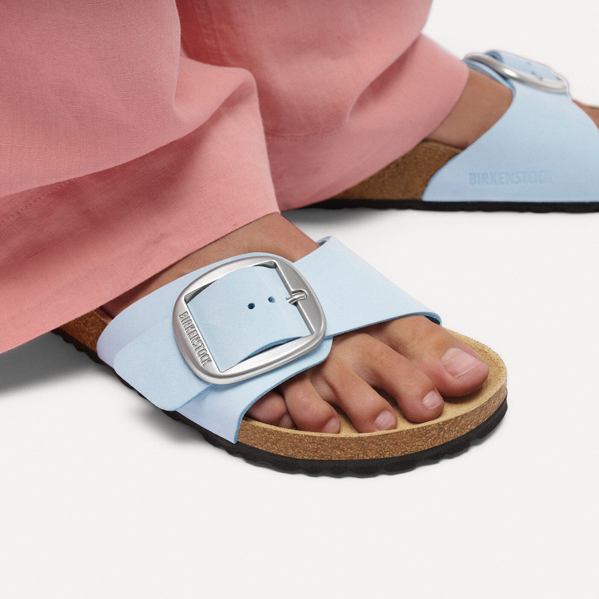 Madrid Big Buckle Nubuck Leather in Color Baby Blue | Birkenstock