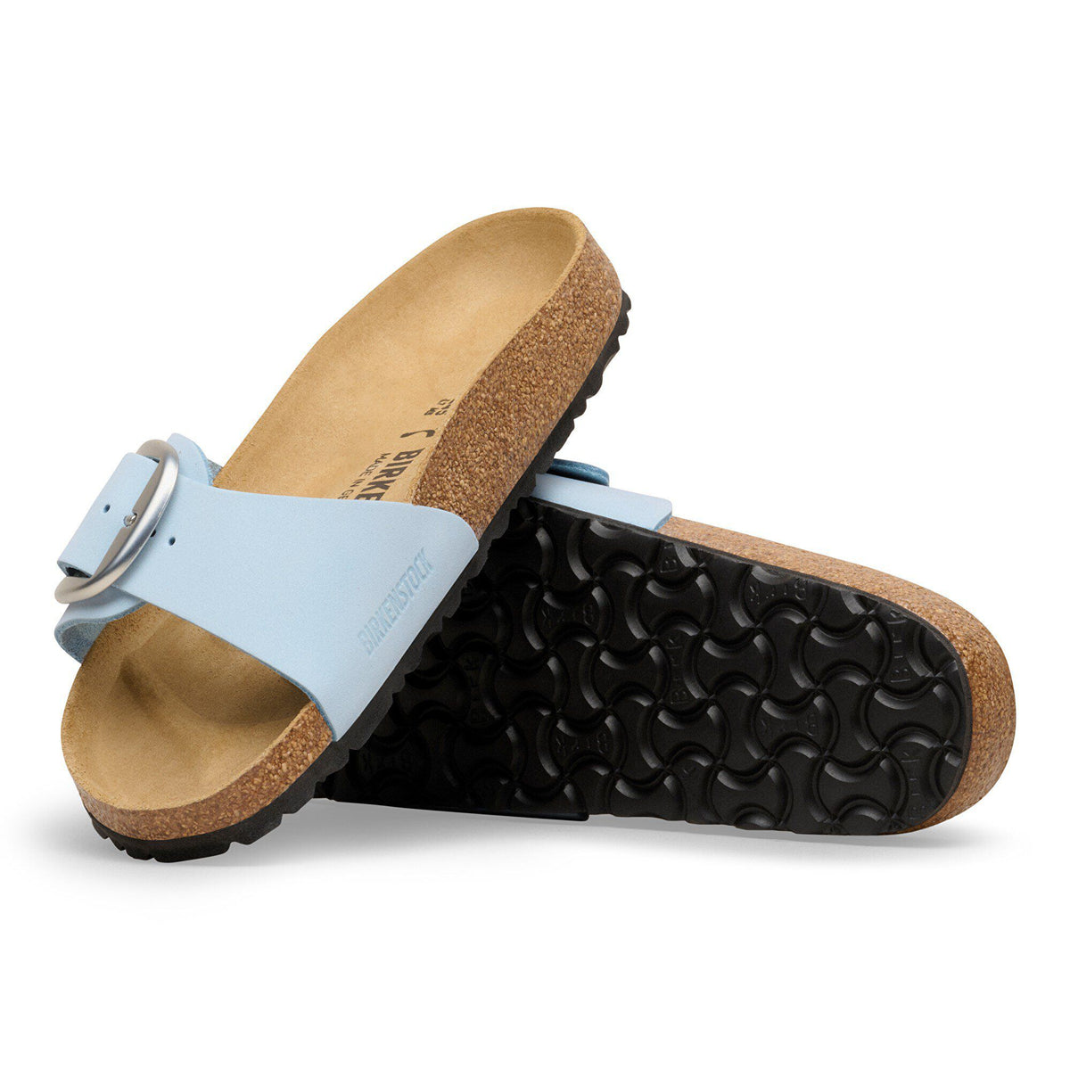 Madrid Big Buckle Nubuck Leather in Color Baby Blue | Birkenstock