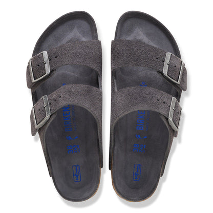 Arizona Soft Footbed Suede Leather in Color Charcoal Tonal | Birkenstock