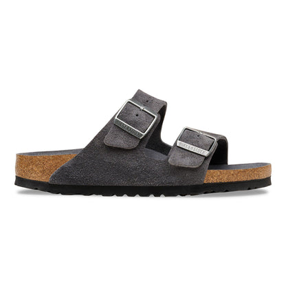 Arizona Soft Footbed Suede Leather in Color Charcoal Tonal | Birkenstock