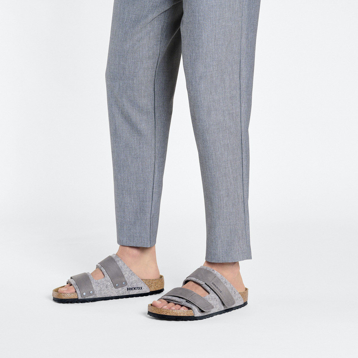 Uji Natural Leather-Felt in Color Light Gray | Birkenstock