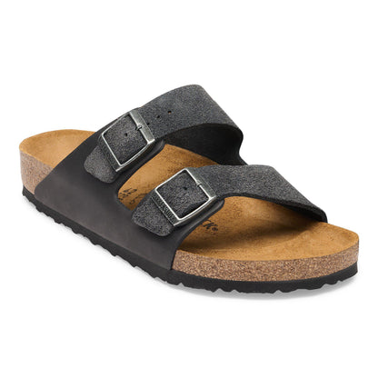 Arizona Mixed Leather in Color Charcoal | Birkenstock