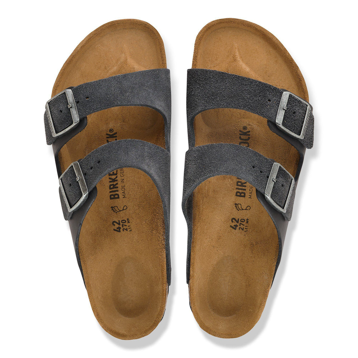 Arizona Mixed Leather in Color Charcoal | Birkenstock