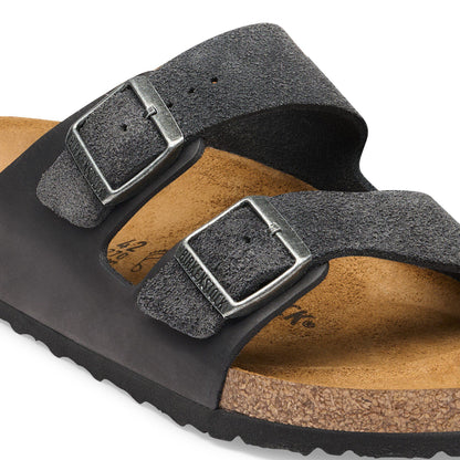 Arizona Mixed Leather in Color Charcoal | Birkenstock