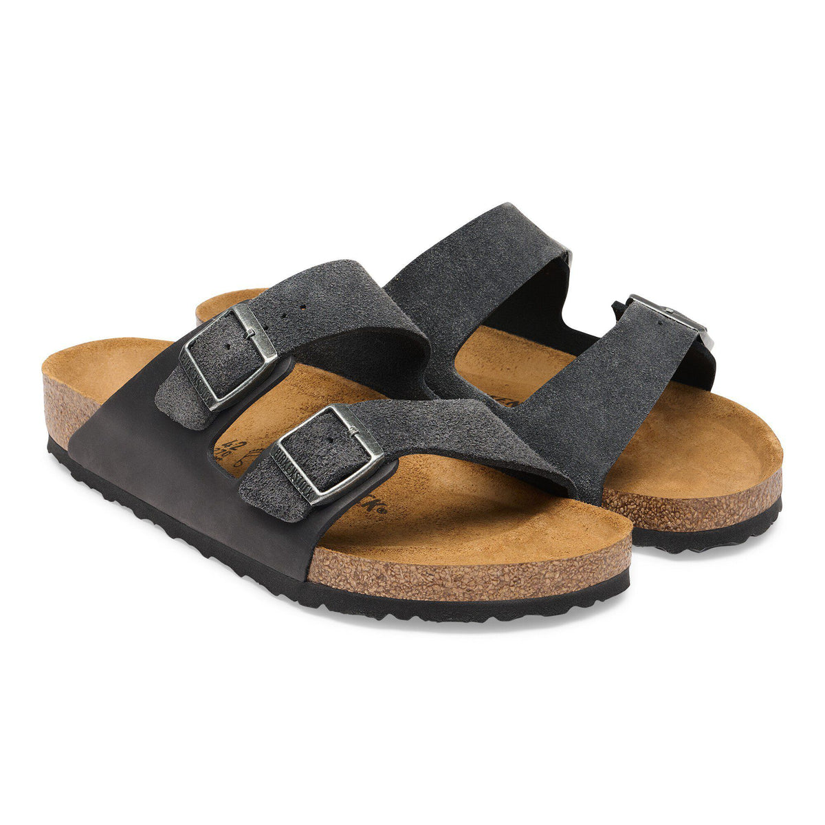 Arizona Mixed Leather in Color Charcoal | Birkenstock