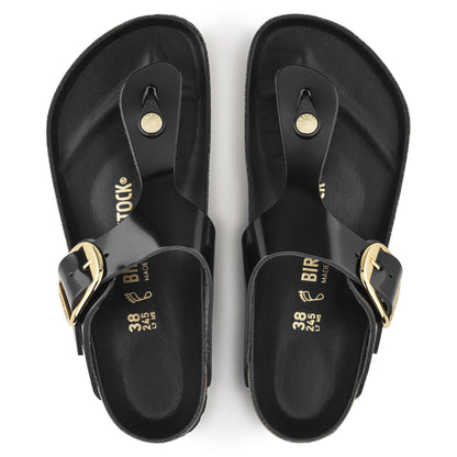 Gizeh Big Buckle Natural Leather Patent in Color High Shine Black | Birkenstock