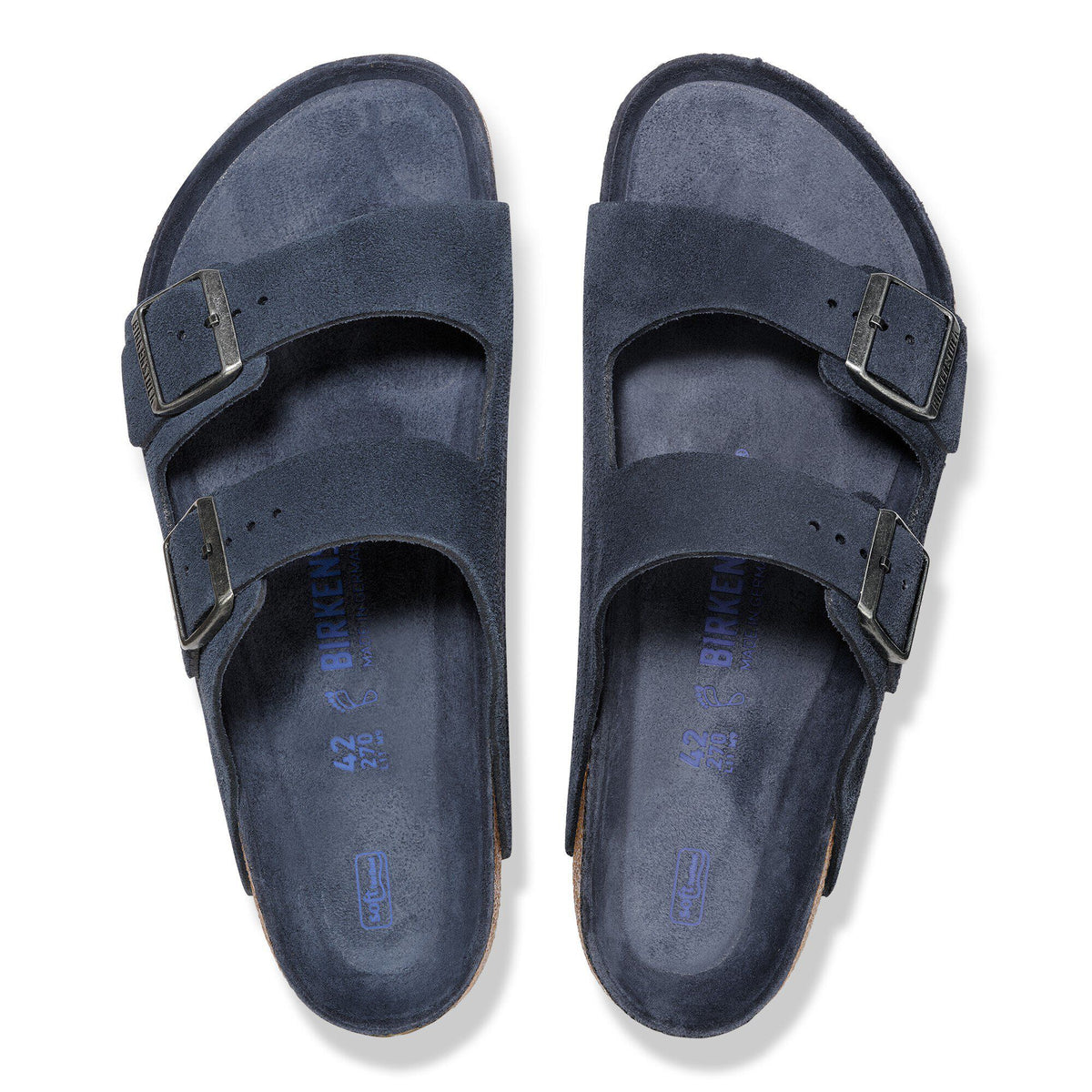 Arizona Soft Footbed Suede Leather in Color New Navy Tonal | Birkenstock
