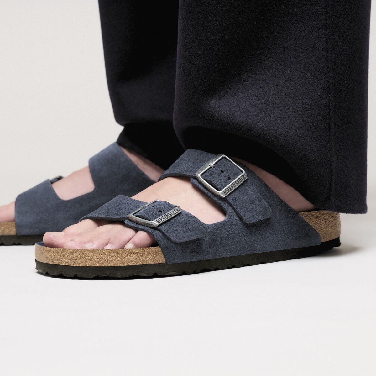 Arizona Soft Footbed Suede Leather in Color New Navy Tonal | Birkenstock