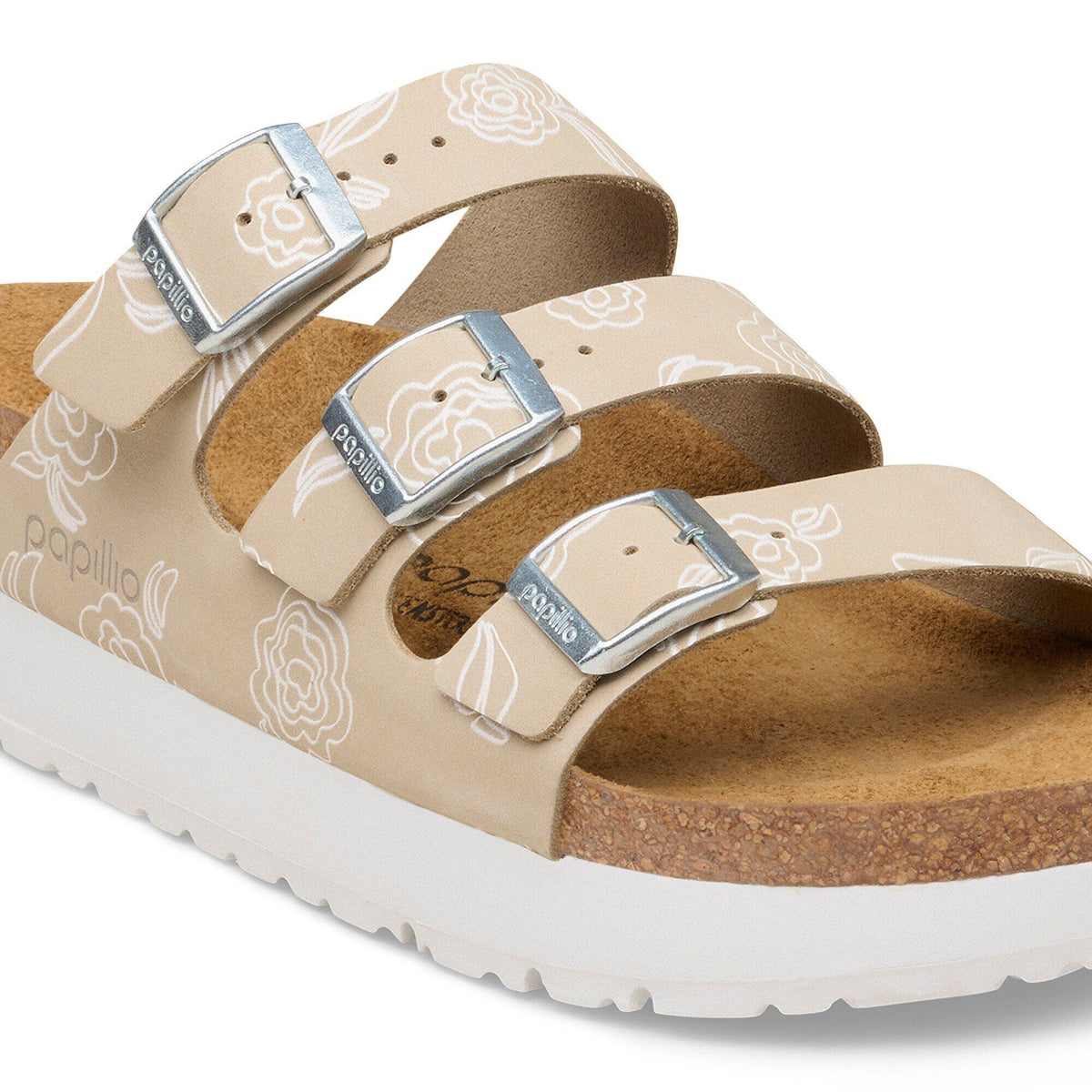 Florida Flex Platform Nubuck Leather in Color Oyster Flower | Birkenstock