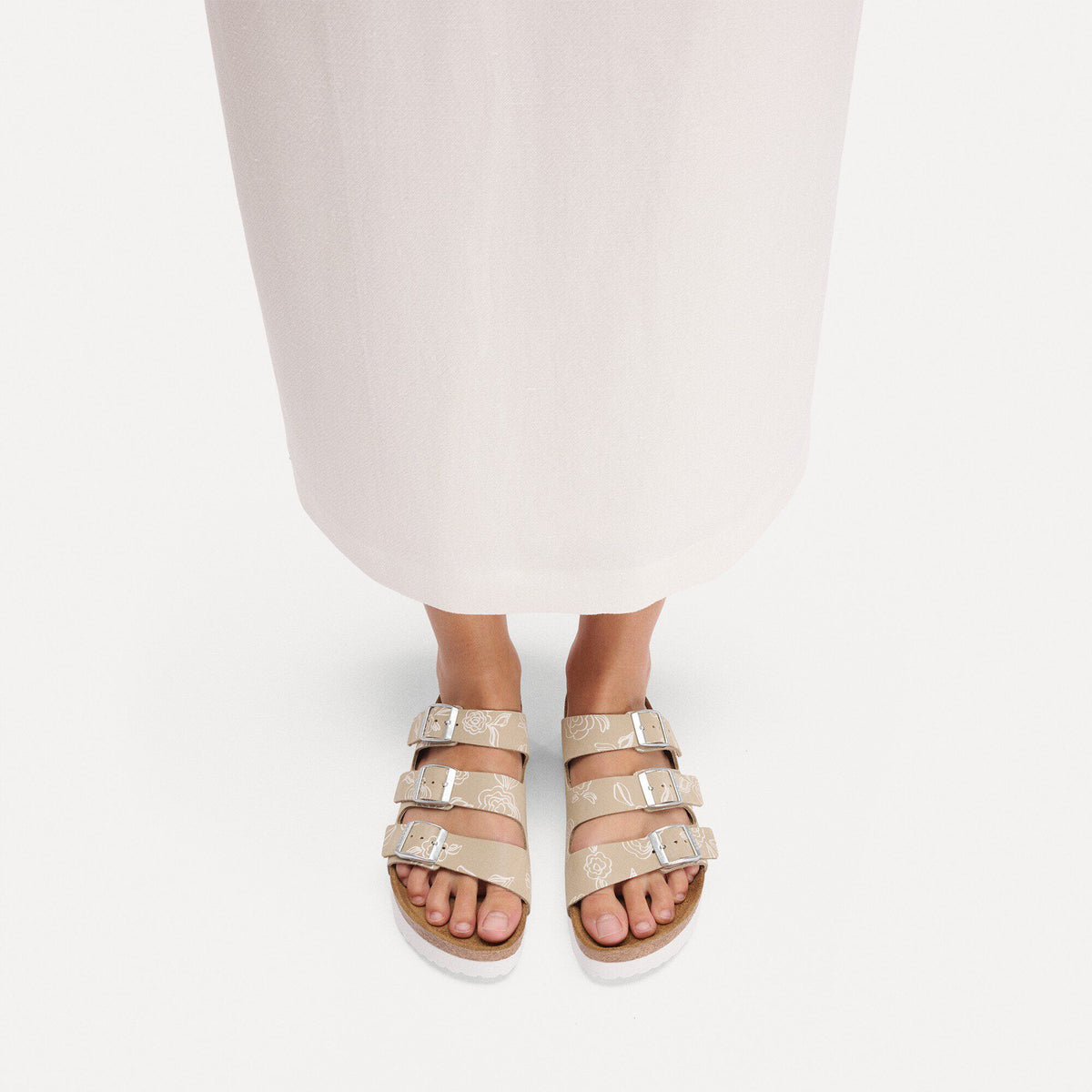 Florida Flex Platform Nubuck Leather in Color Oyster Flower | Birkenstock
