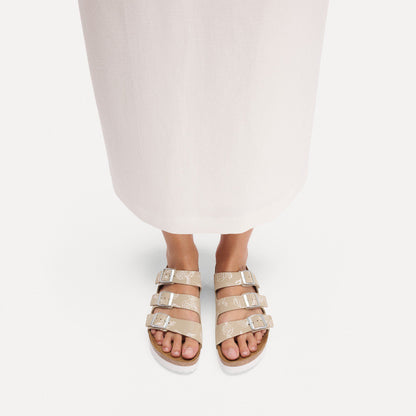 Florida Flex Platform Nubuck Leather in Color Oyster Flower | Birkenstock