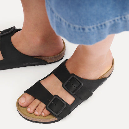 Arizona Wire Buckle Nubuck Leather in Color Black | Birkenstock