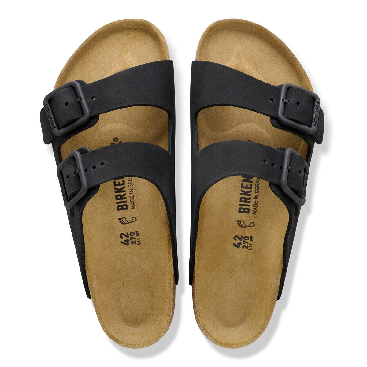 Arizona Wire Buckle Nubuck Leather in Color Black | Birkenstock