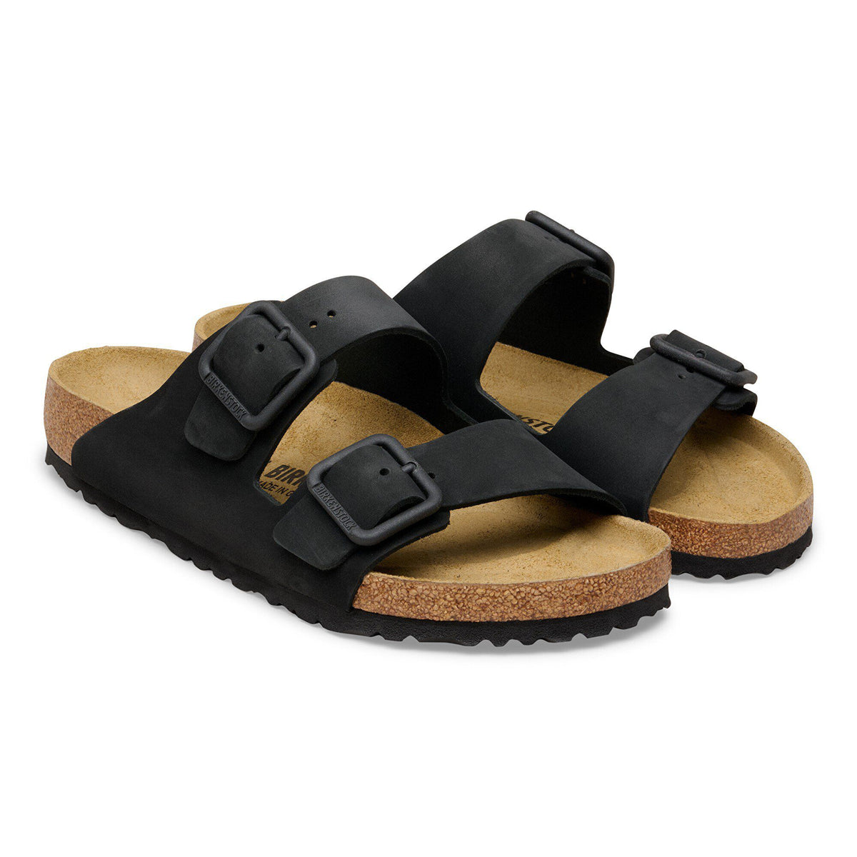 Arizona Wire Buckle Nubuck Leather in Color Black | Birkenstock