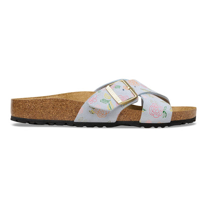 Siena Suede Leather in Color Baby Blue Flower Print | Birkenstock