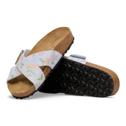 Siena Suede Leather in Color Baby Blue Flower Print | Birkenstock