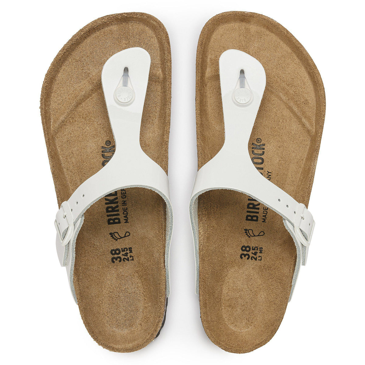 Gizeh Natural Leather Patent in Color Patent White | Birkenstock