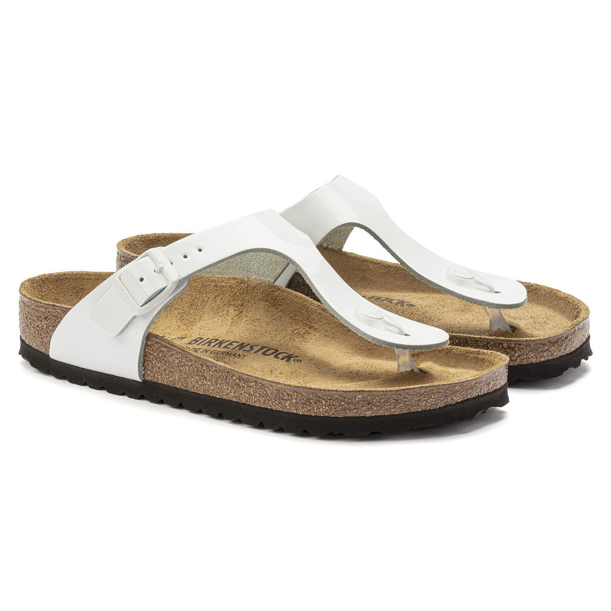Gizeh Natural Leather Patent in Color Patent White | Birkenstock
