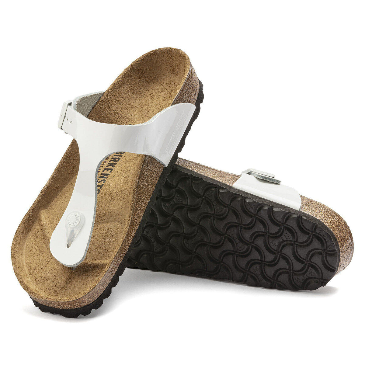 Gizeh Natural Leather Patent in Color Patent White | Birkenstock