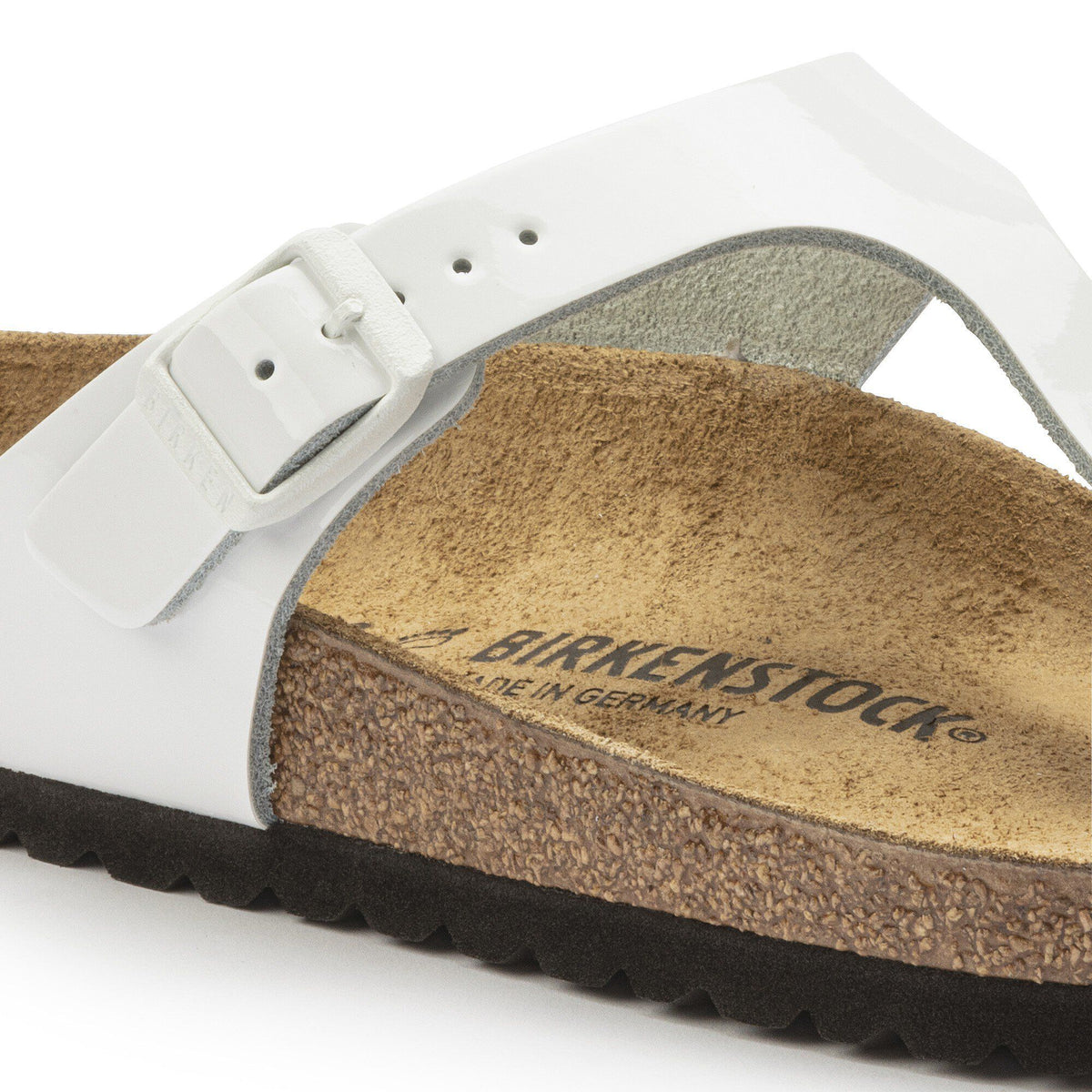 Gizeh Natural Leather Patent in Color Patent White | Birkenstock