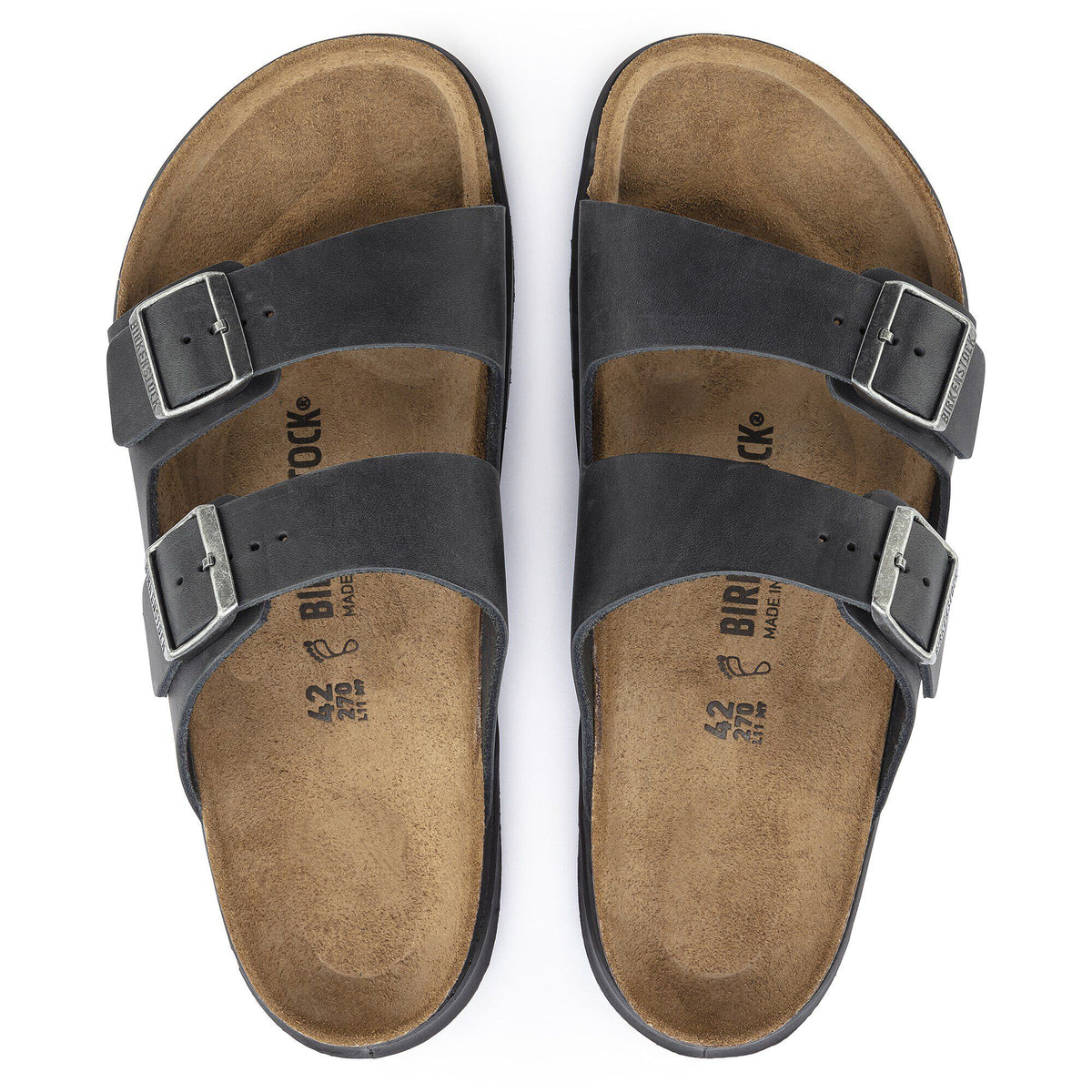 Arizona Crosstown Men Oiled Leather in Color Black | Birkenstock