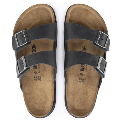 Arizona Crosstown Men Oiled Leather in Color Black | Birkenstock