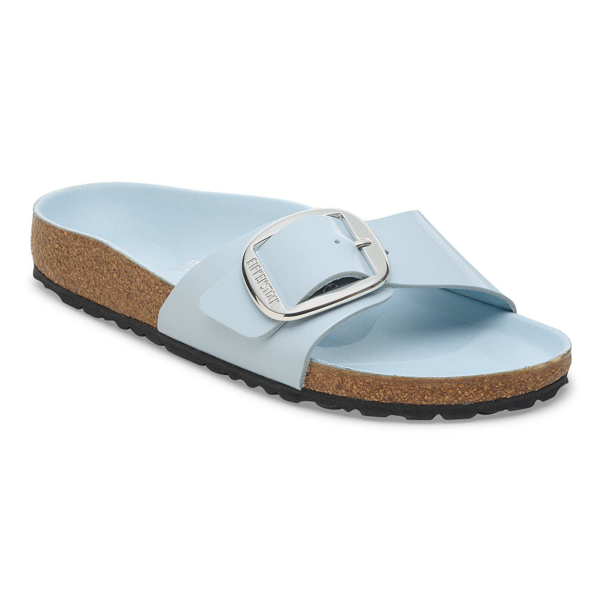Madrid Big Buckle Natural Leather Patent in Color High Shine Baby Blue | Birkenstock