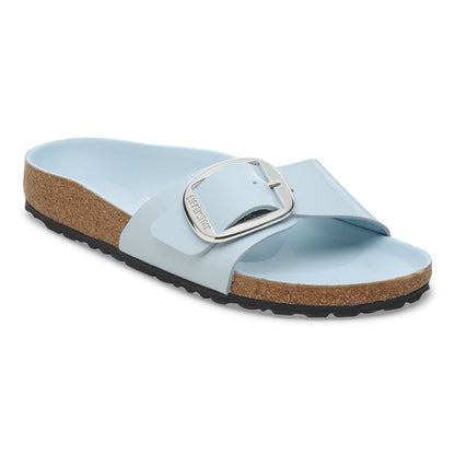 Madrid Big Buckle Natural Leather Patent in Color High Shine Baby Blue | Birkenstock