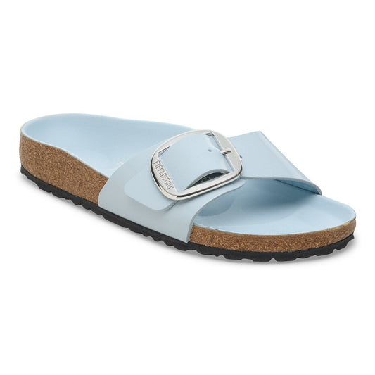Madrid Big Buckle Natural Leather Patent in Color High Shine Baby Blue | Birkenstock