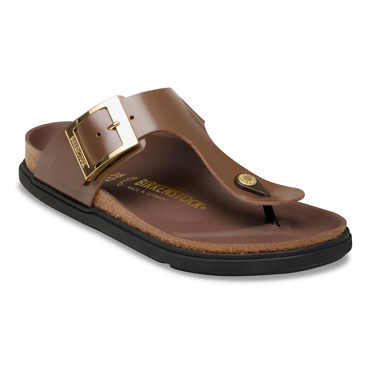 Gizeh Droplet Buckle Natural Leather Patent in Color High-Shine Carafe | Birkenstock