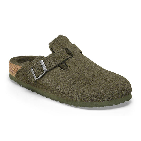 Boston Shearling Suede Leather in Color Thyme | Birkenstock