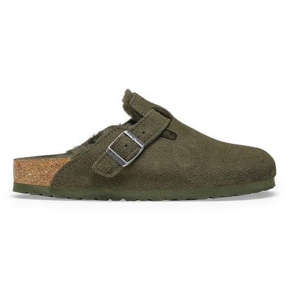Boston Shearling Suede Leather in Color Thyme | Birkenstock