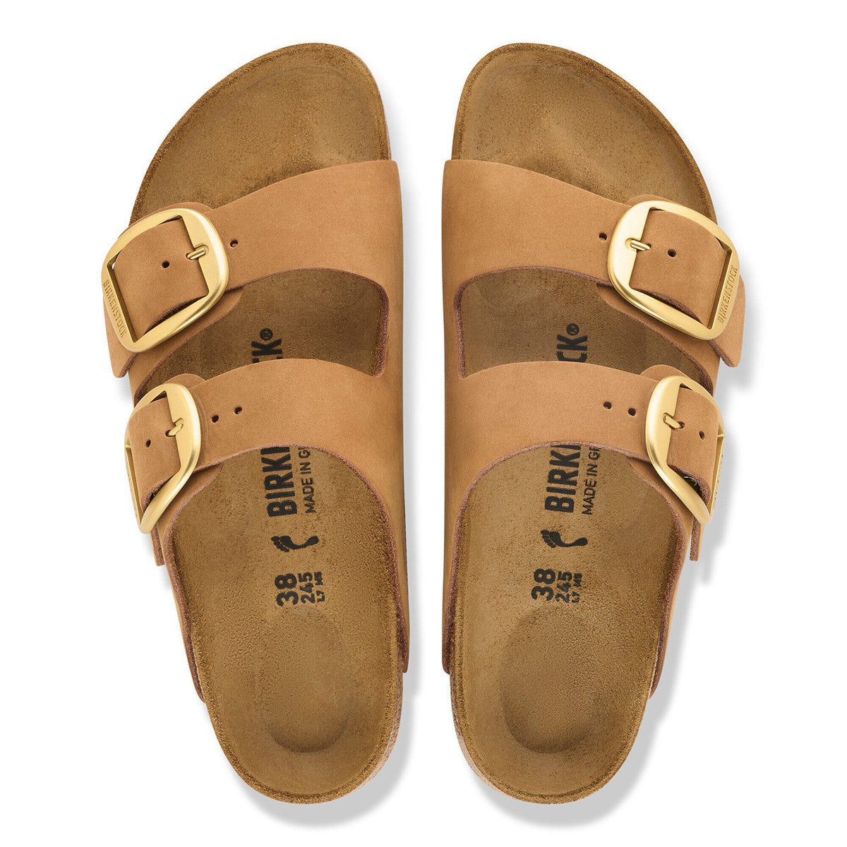 Arizona Big Buckle Nubuck Leather in Color Mink | Birkenstock