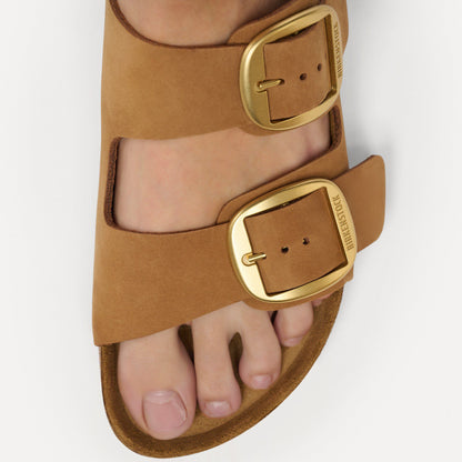 Arizona Big Buckle Nubuck Leather in Color Mink | Birkenstock