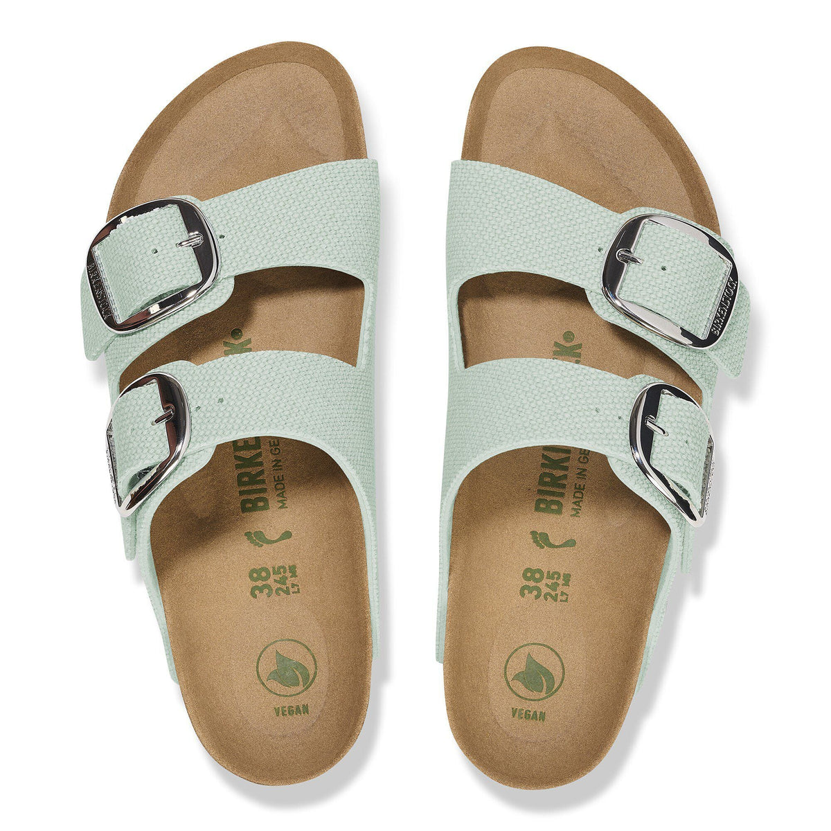 Arizona Vegan Big Buckle Textile in Color Canvas Surf Green | Birkenstock