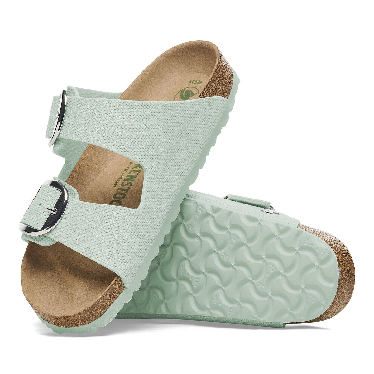 Arizona Vegan Big Buckle Textile in Color Canvas Surf Green | Birkenstock