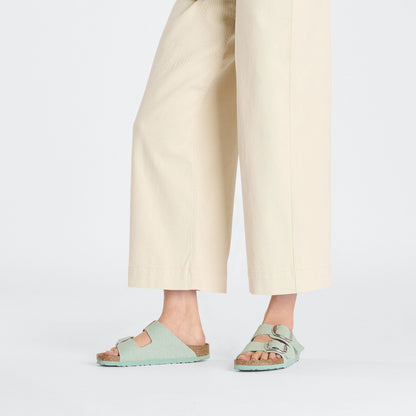 Arizona Vegan Big Buckle Textile in Color Canvas Surf Green | Birkenstock